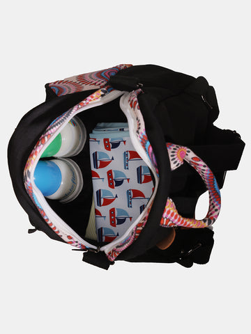 Vibrant Paisley Printed Trims Mini Diaper Backpack