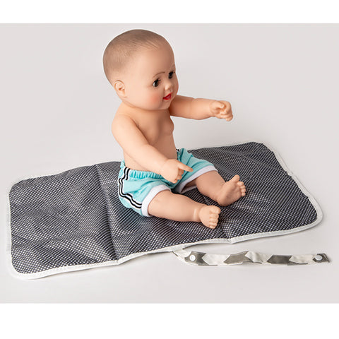 Zig-Zag Printed Baby Diaper Changing Mat (Gray)