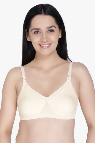 Anoma Women's 97% Cotton 3% Lycra Full Cup Non-Wired Non Padded Maternity Nursing Bra - Skin