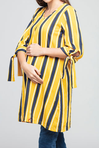 Yellow Stripe Maternity Top