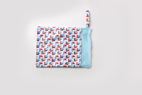 Boat Printed Diaper Pouch (Wet and Dry)