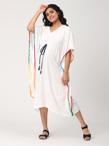 Breezy Tie-String Maternity Kaftan Dress