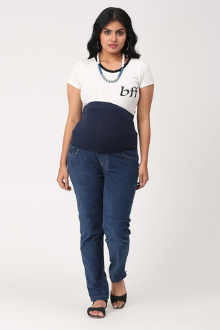 Full Length Skinny maternity jeans with Zipper