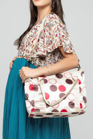 Fashionable Polka Dotted Diaper Handbag