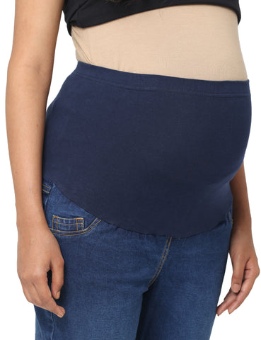 Ankle length Straight Maternity Jeans - Blue
