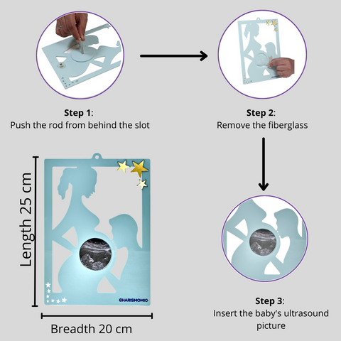 Baby ultrasound/sonogram frame for mom-to-be – Keepsake, best pregnancy gift, best baby shower gift - White