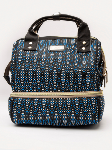 Blue Geometrically You Diaper Case Bag