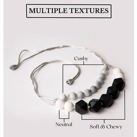 Black to Basics Teething Jewellery (Necklace) for Moms to Wear, Breastfeeding/ Nursing Necklace, Teethers Sensory Chewing for (0-1 Year). BPA Free, Silicon Beads/ Certified/ 100% Food Grade