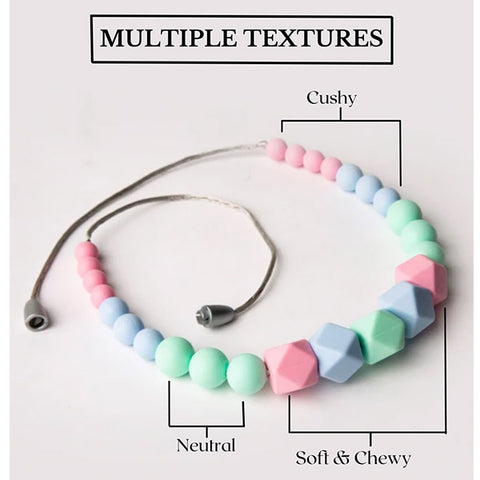 Rose Candy Teething Jewelry for Moms to Wear, Breastfeeding/ Nursing Necklace, Teethers Sensory Chewing for (0-1 Year). BPA Free, Silicon Beads/ Certified/ 100% Food Grade
