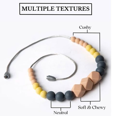 Candyland Tricolor Teething Jewellery (Necklace) for Moms to Wear, Breastfeeding/ Nursing Necklace, Teethers Sensory Chewing for (0-1 Year). BPA Free, Silicon Beads/ Certified/ 100% Food Grade