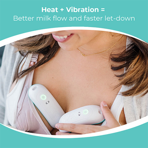 LaVie Warming Lactation Massager, 2 Pads, Heat and Vibration, Breastfeeding Essentials, Improve Milk Flow, Clogged Ducts, Engorgement, Mastitis